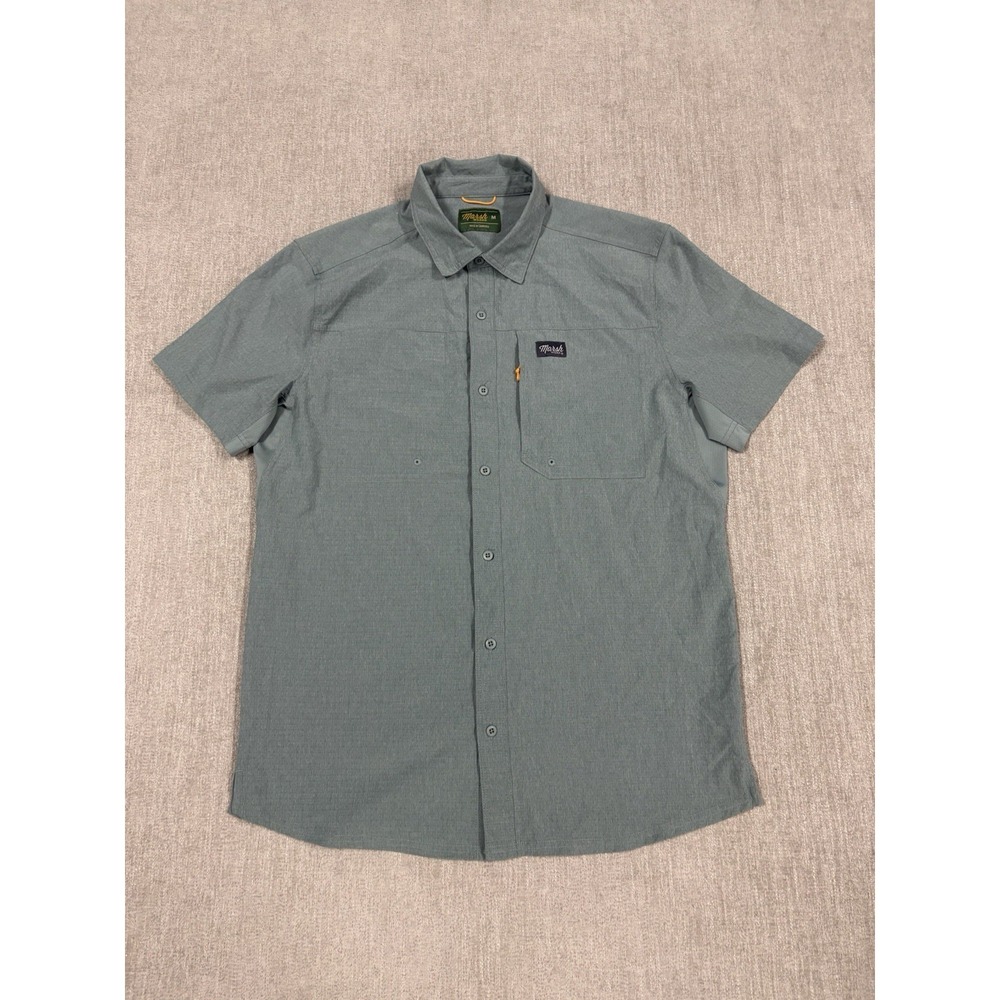 Marsh Wear Lenwood Tech Short Sleeve Shirt Mens Medium Blue Fishing Performance